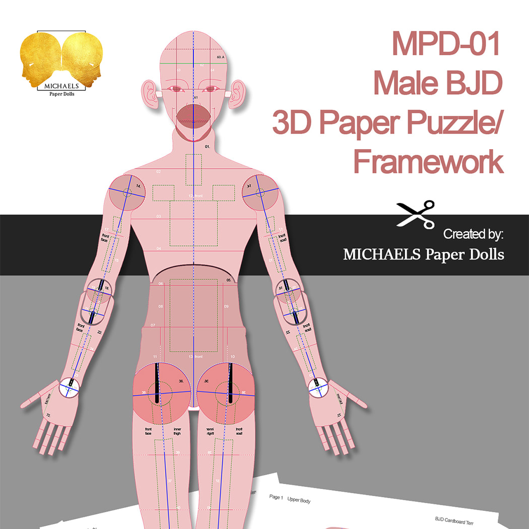 Mpd 01 Male Bjd 3d Paper Puzzle Framework Michaels Paper Dolls